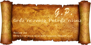 Grünczveig Petróniusz névjegykártya